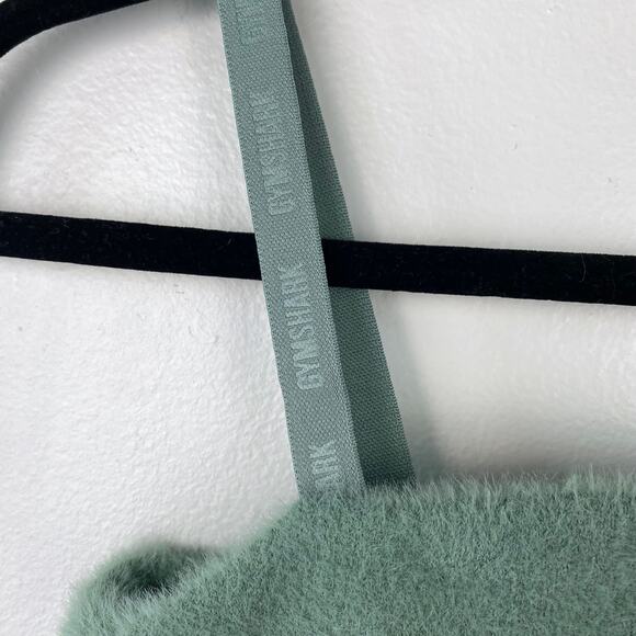 Gymshark Whitney Eyelash Knit Bandeau Leaf Green Light Support Bra Size Medium - Picture 3 of 7